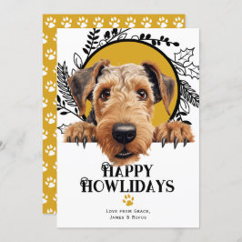 Happy Howlidays Airedale Terrier Dog Christmas Feiertagskarte