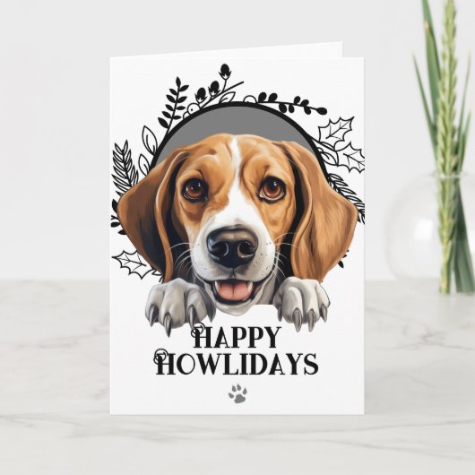 Happy Howlidays American Foxhound Dog Weihnachten (Vorderseite)