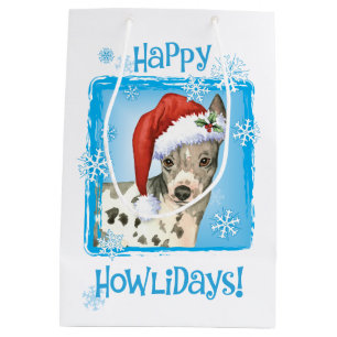 Happy Howlidays American Hairless Terrier Mittlere Geschenktüte
