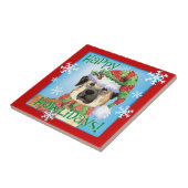 Happy Howlidays Anatolian Shepherd Keramik Tile Fliese (Seite)