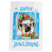 Happy Howlidays Anatolian Shepherd Medium Geschenk Mittlere Geschenktüte (Rückseite)