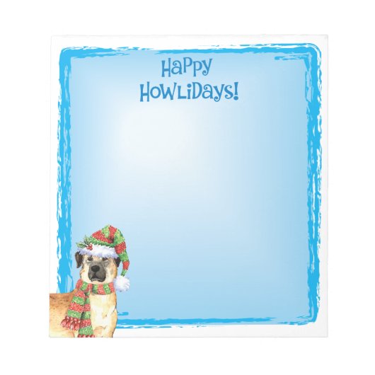 Happy Howlidays Anatolian Shepherd Notepad Notizblock (Vorderseite)