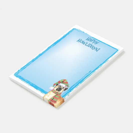 Happy Howlidays Anatolian Shepherd Post-it Notes Klebezettel (angewinkelt)