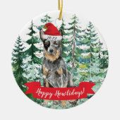 Happy Howlidays Australian Cattle Dog Weihnachten Keramik Ornament (Vorne)