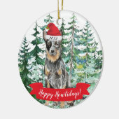 Happy Howlidays Australian Cattle Dog Weihnachten Keramik Ornament (Links)