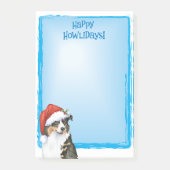 Happy Howlidays Australian Shepherd Post-it Klebezettel (Vorderseite)