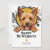 Happy Howlidays Australian Terrier Dog Feiertagskarte (Vorderseite)