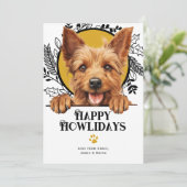 Happy Howlidays Australian Terrier Dog Feiertagskarte (Stehend Vorderseite)