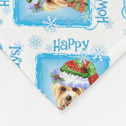 Happy Howlidays Australian Terrier Fleece Blanket (Ecke)
