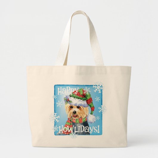 Happy Howlidays Australian Terrier Large Tote Bag Jumbo Stoffbeutel (Vorne)