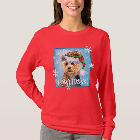 Happy Howlidays Australian Terrier T - Shirt (Vorderseite)