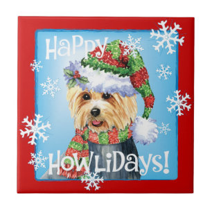 Happy Howlidays Australian Terrier Tile Fliese