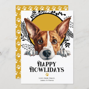 Happy Howlidays Basenji Dog Weihnachten