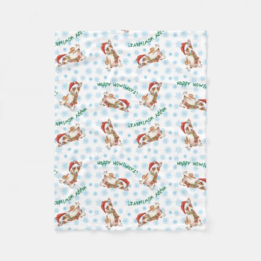 Happy Howlidays Basenji Fleece Blanket (Vorderseite)