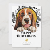 Happy Howlidays Bassett Hound Hund Weihnachten (Vorderseite)