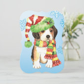 Happy Howlidays Beagle Feiertagskarte (Stehend Vorderseite)