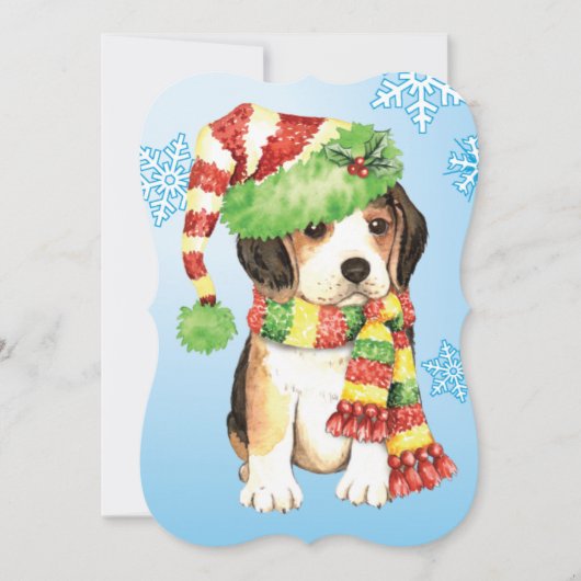 Happy Howlidays Beagle Feiertagskarte (Vorderseite)