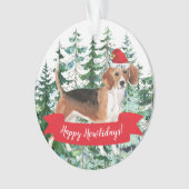Happy Howlidays Beagle Hunde Weihnachten Ornament (Vorderseite)