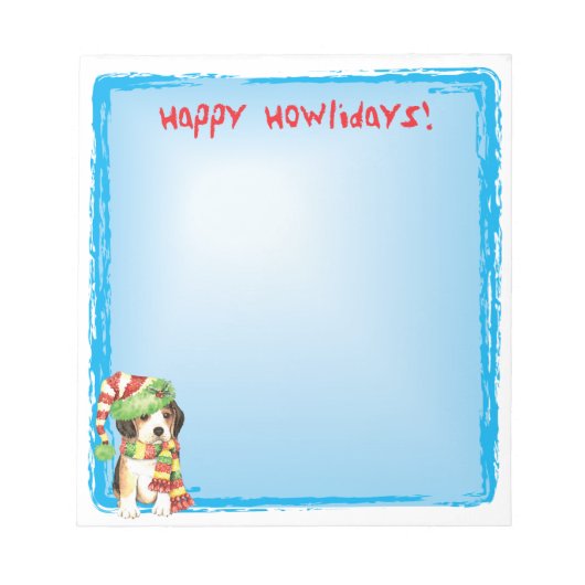 Happy Howlidays Beagle Notizblock (Vorderseite)