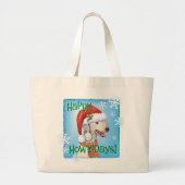 Happy Howlidays Bedlington Terrier Grosses Tote Ba Jumbo Stoffbeutel (Vorne)