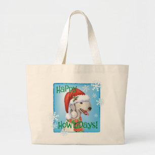 Happy Howlidays Bedlington Terrier Grosses Tote Ba Jumbo Stoffbeutel