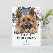Happy Howlidays belgische Tervuren Dog Weihnachten (Stehend Vorderseite)