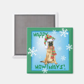 Happy Howlidays Belgium Malinois Magnet (Vorderseite/Rückseite)