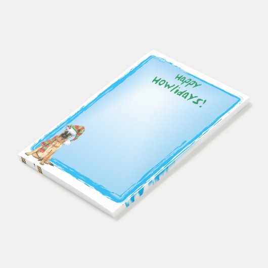 Happy Howlidays Belgium Malinois Post-it Klebezettel (angewinkelt)