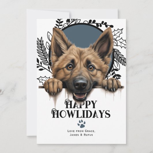 Happy Howlidays Belgium Shepherd Dog Weihnachten (Vorderseite)