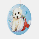 Happy Howlidays Bichon Keramikornament (Rechts)