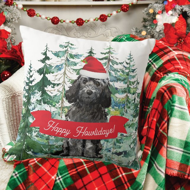 Happy Howlidays Black Cockapoo Dog Weihnachten Kissen (Von Creator hochgeladen)