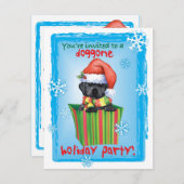 Happy Howlidays Black Lab Einladung (Vorne/Hinten)