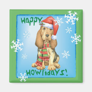 Happy Howlidays Bloodhound Magnet