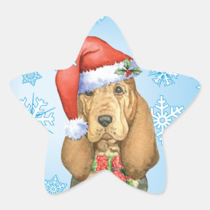 Happy Howlidays Bloodhound Stern-Aufkleber