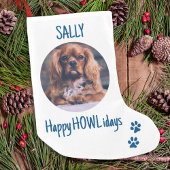 Happy HOWLidays Blue Christmas Pet Foto Kleiner Weihnachtsstrumpf
