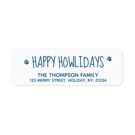 Happy Howlidays Blue Pet Hund Lover Moderner Niedl (Vorne)