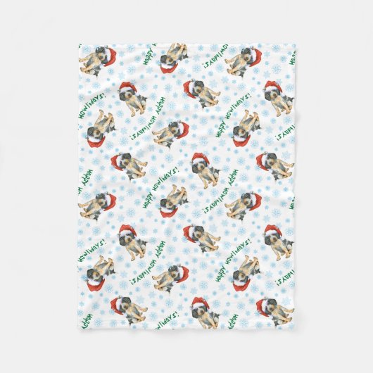 Happy Howlidays Bluetick Fleece Blanket (Vorderseite)