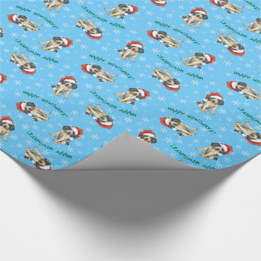 Happy Howlidays Bluetick Geschenkpapier (Ecke)