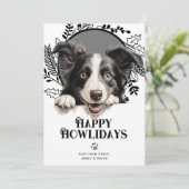 Happy Howlidays Border Collie Dog Christmas Feiertagskarte (Stehend Vorderseite)