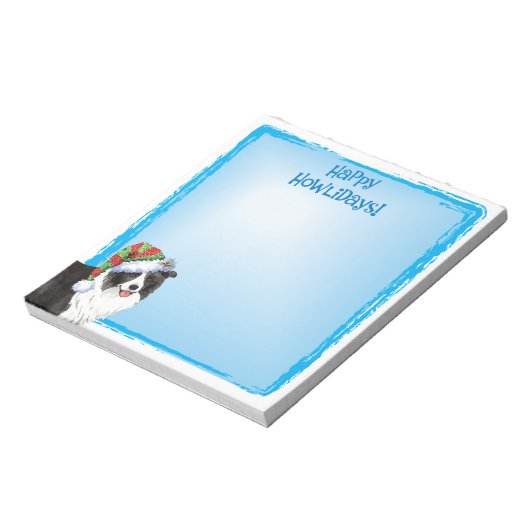 Happy Howlidays Border Collie Notizblock (Rotiert)