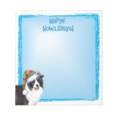 Happy Howlidays Border Collie Notizblock (Vorderseite)