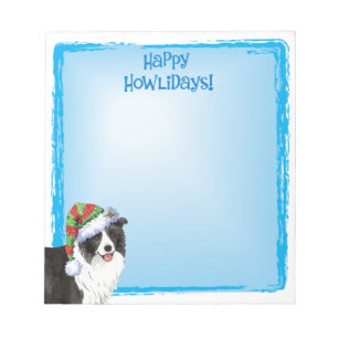 Happy Howlidays Border Collie Notizblock