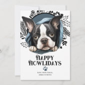 Happy Howlidays Boston Terrier Dog Weihnachten (Vorderseite)