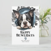 Happy Howlidays Boston Terrier Dog Weihnachten (Stehend Vorderseite)