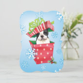 Happy Howlidays Boston Terrier Feiertagskarte (Stehend Vorderseite)
