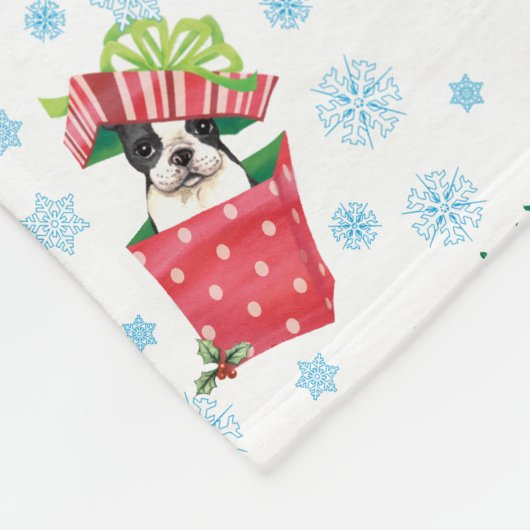 Happy Howlidays Boston Terrier Fleecedecke (Ecke)