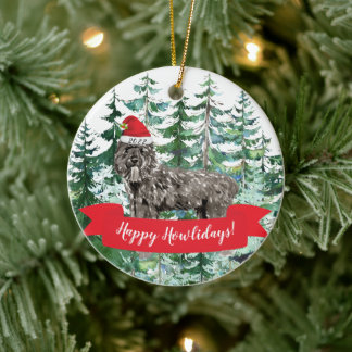 Happy Howlidays Bouvier des Flandres Weihnachten Keramik Ornament