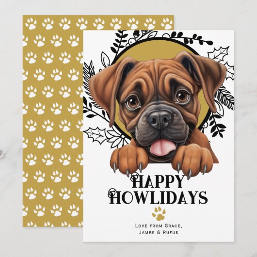 Happy Howlidays Boxer Dog Weihnachten (Vorne/Hinten)
