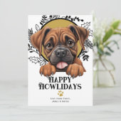Happy Howlidays Boxer Dog Weihnachten (Stehend Vorderseite)