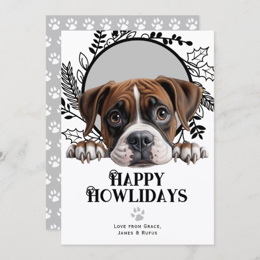 Happy Howlidays Boxer Dog Weihnachten (Vorne/Hinten)